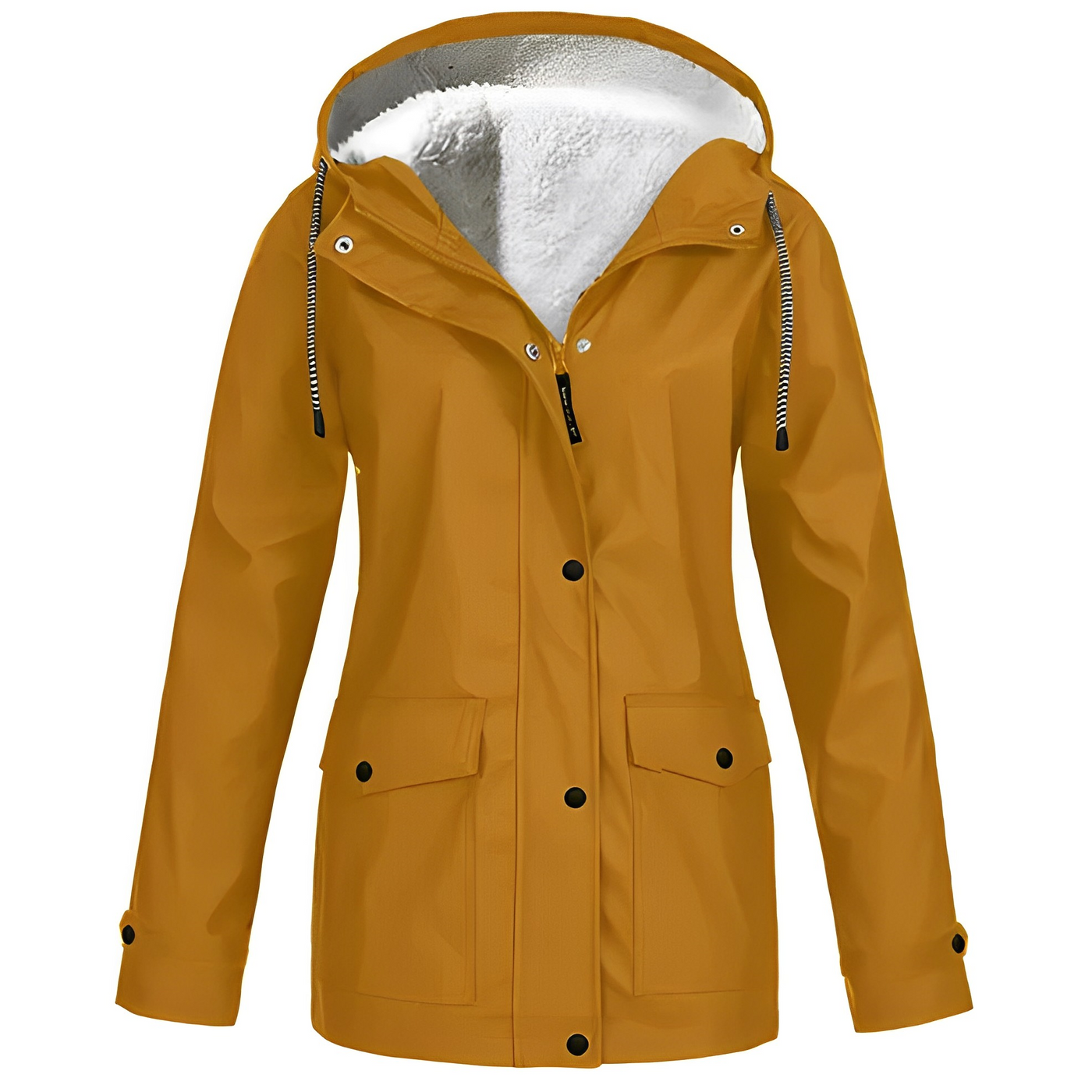 Fleece-Lined Rain Jacket for Women