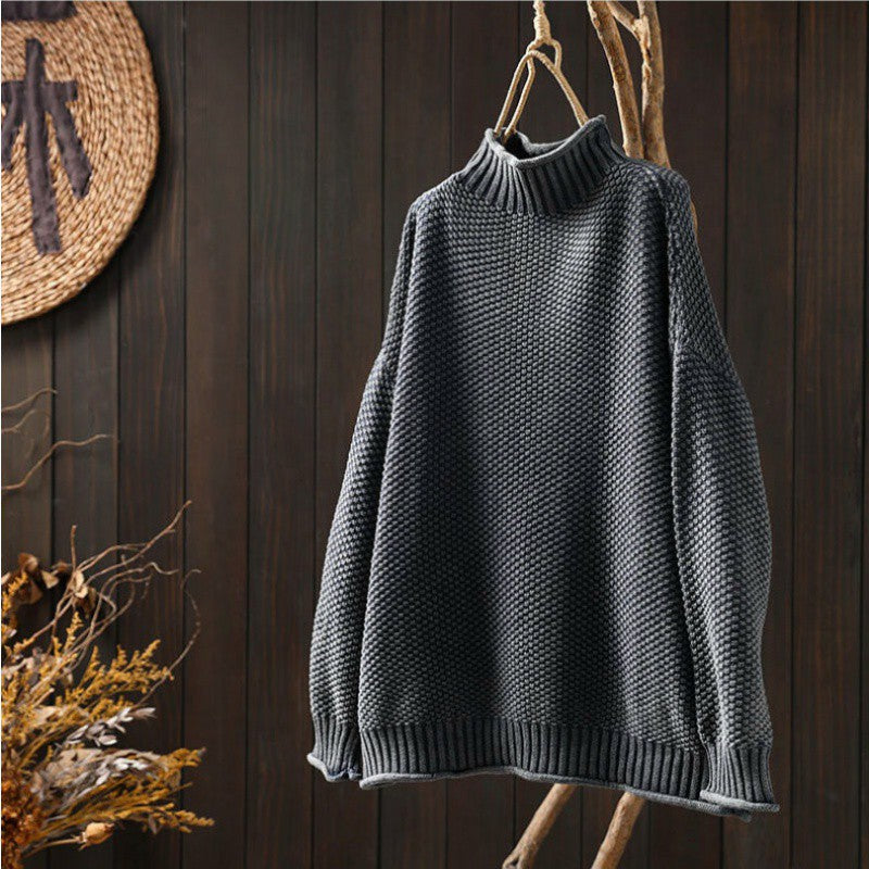 Waffle-Knitted Sweater for Women