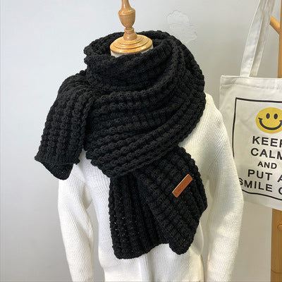 Simple, Thick, Warm Wool Scarf for Women