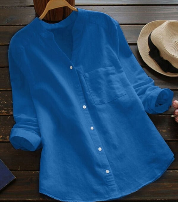 Casual Loose Cotton-Linen Shirt for Women