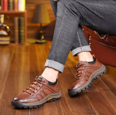 Hand-Stitched Leather Casual Shoes for Men