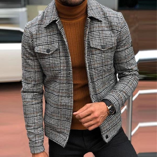 Warm Plaid Jacket for Men