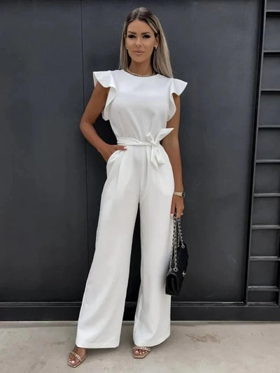 Elegant Jumpsuit with Ruffled Sleeves for Women