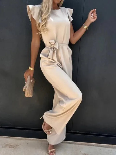 Elegant Jumpsuit with Ruffled Sleeves for Women