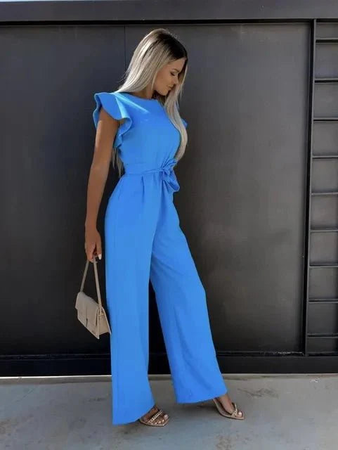 Elegant Jumpsuit with Ruffled Sleeves for Women