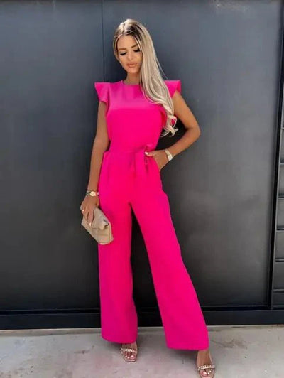 Elegant Jumpsuit with Ruffled Sleeves for Women