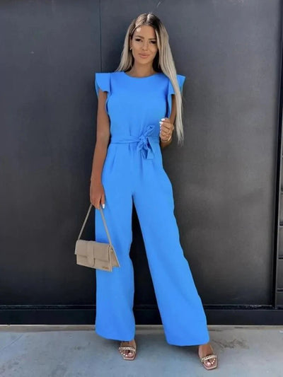 Elegant Jumpsuit with Ruffled Sleeves for Women