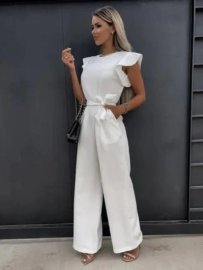 Elegant Jumpsuit with Ruffled Sleeves for Women