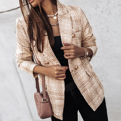 Chic Checkered Blazer for Women