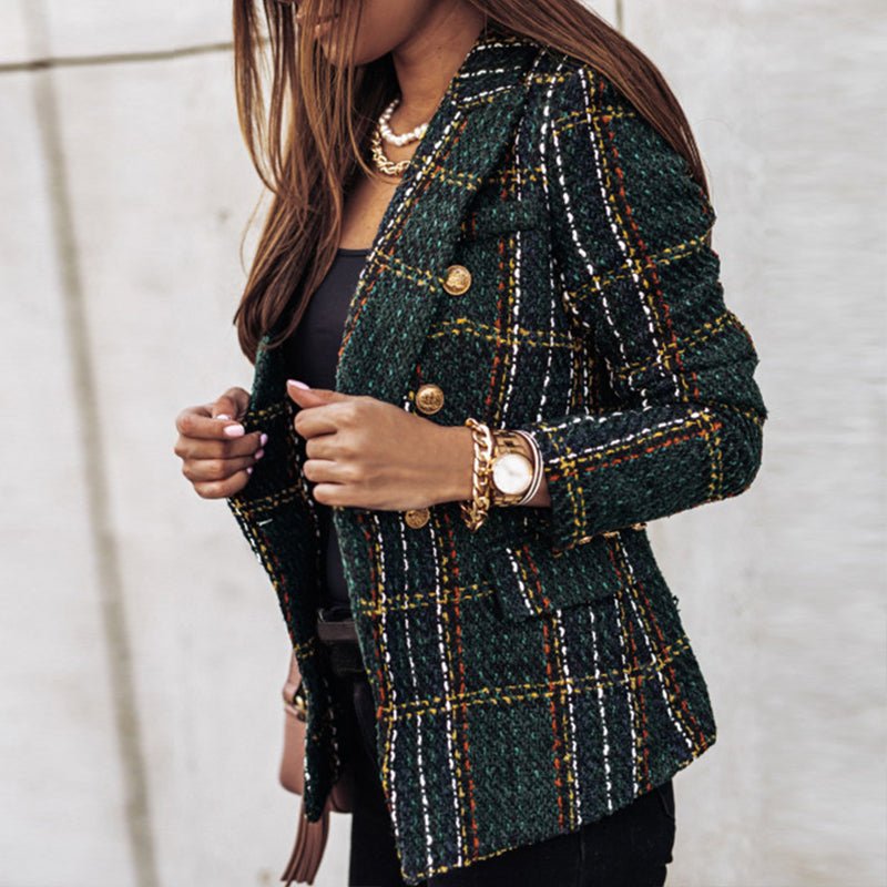 Chic Checkered Blazer for Women