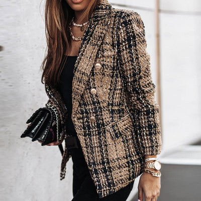 Chic Checkered Blazer for Women