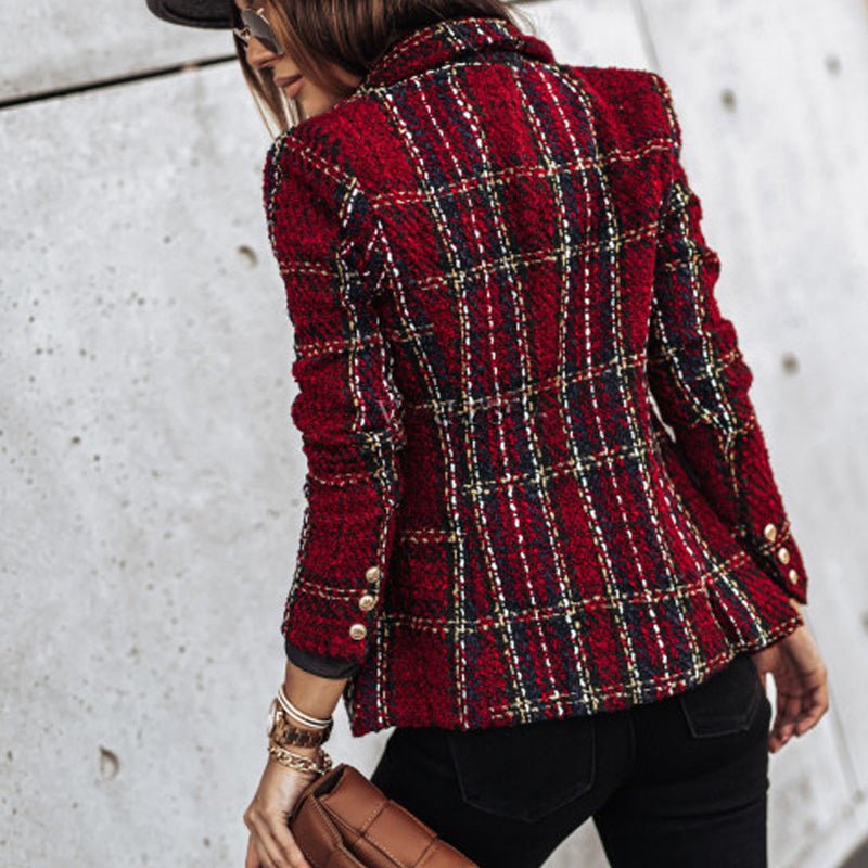 Chic Checkered Blazer for Women