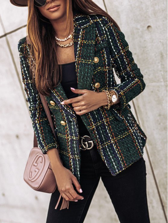 Chic Checkered Blazer for Women