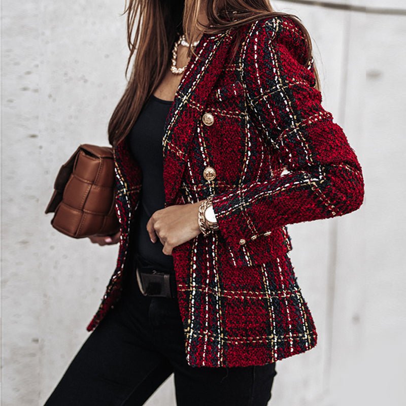 Chic Checkered Blazer for Women