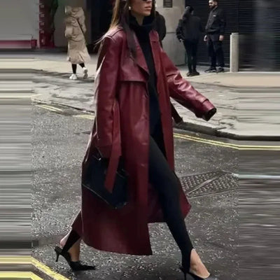 2024 Women's Jacket in Burgundy Faux Leather