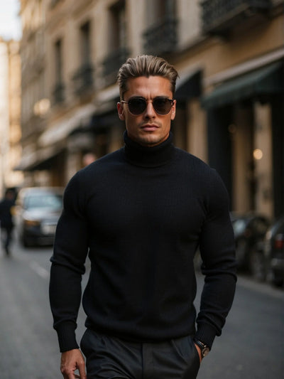 Cotton Turtleneck Sweater for Men